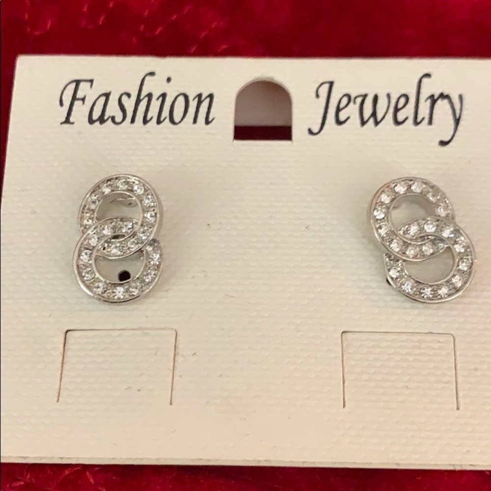Rhinestone earrings post